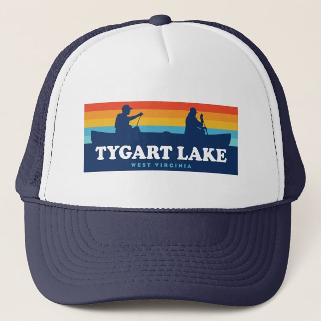 Tygart Lake West Virginia Canoe Trucker Hat (Front)