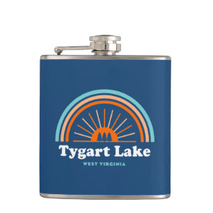 Tygart Lake West Virginia Rainbow Hip Flask