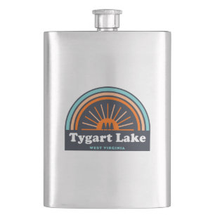 Tygart Lake West Virginia Rainbow Hip Flask