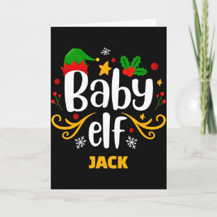 Tygraphy Baby Elf Fun Family Matching Baby  Card