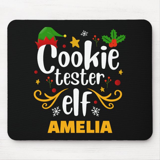 Tygraphy Cookie Tester Elf Family Matching  Mouse Pad (Front)