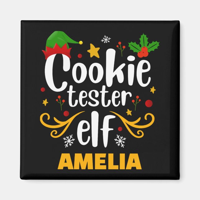 Tygraphy Cookie Tester Elf Family Matching T Shirt Magnet (Front)