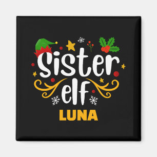 Tygraphy Sister Elf Fun Family Matching T Shirt Magnet