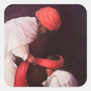 Tying a Turban 2010 Square Sticker