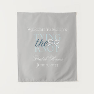 Tying the Knot Blue Bow Bridal Shower Tapestry