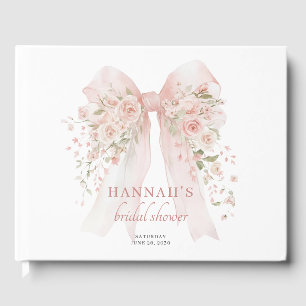 Tying The Knot Blush Pink Bridal Shower Guest Book
