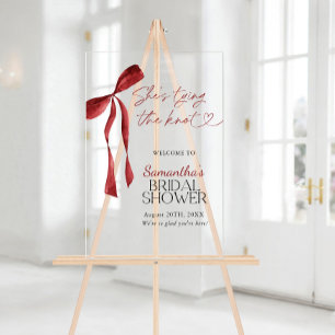 Tying The Knot Bow Bridal Shower Welcome Sign