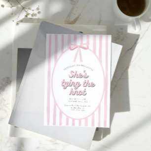 Tying The Knot Bow Girl Bachelorette Party  Invitation