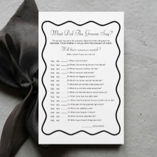 Tying the Knot Bridal Shower Game What Groom Say