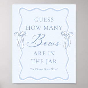 Tying the Knot Bridal Shower Guess How Many Bows Poster