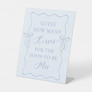Tying the Knot Bridal Shower Guess How Many Kisses Pedestal Sign