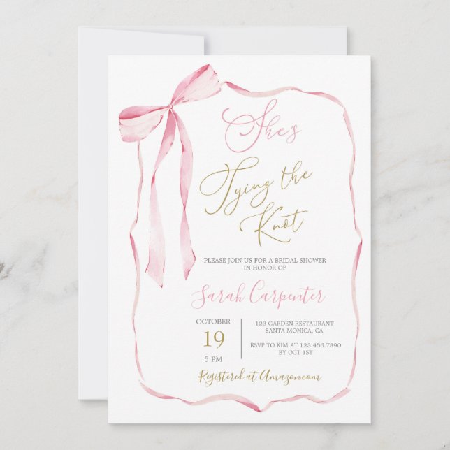 Tying the Knot Bridal Shower Invitation (Front)