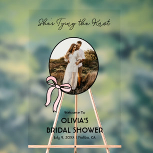 Tying the Knot Bridal Shower Welcome Sign Acrylic