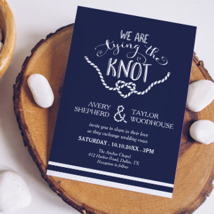 Tying the Knot Calligraphy Wedding Invitation