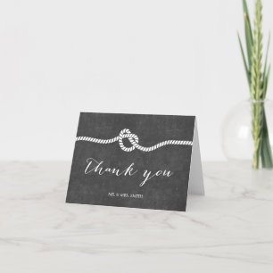 Tying the Knot Chalkboard Wedding Thank You Card