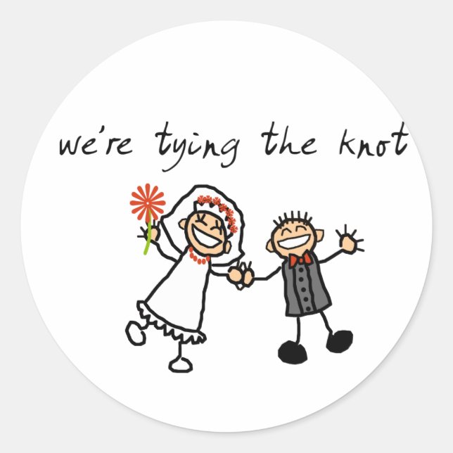 Tying the knot classic round sticker (Front)