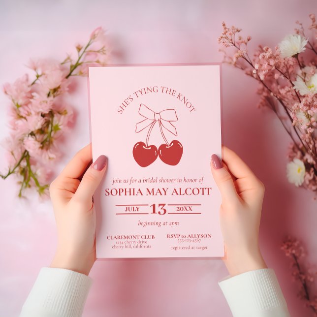 Tying the Knot Coquette Bridal Shower Invitation (Creator Uploaded)