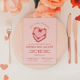 Tying the Knot Coquette Cake Bridal Shower Invitation