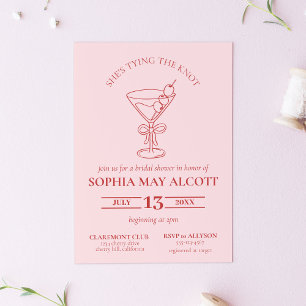 Tying the Knot Coquette Martini Bow Bridal Shower Invitation