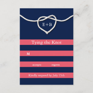 Tying the Knot Coral & Navy RSVP