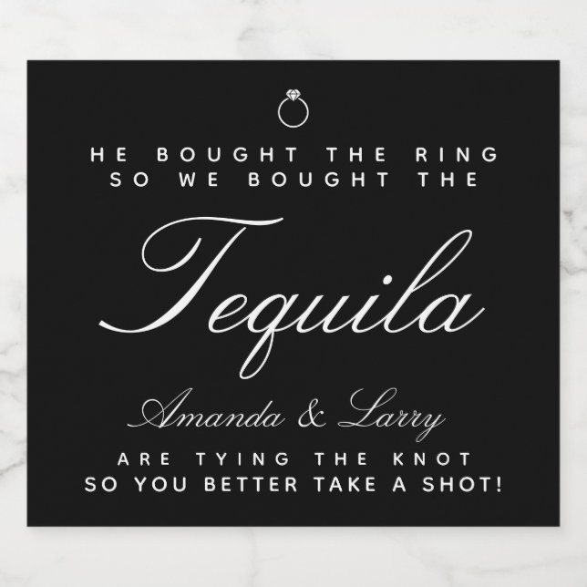 Tying The Knot Engagement Liquor Bottle Label (Single Label)