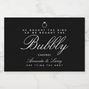 Tying The Knot Engagement Mini Sparkling Wine Labe Label