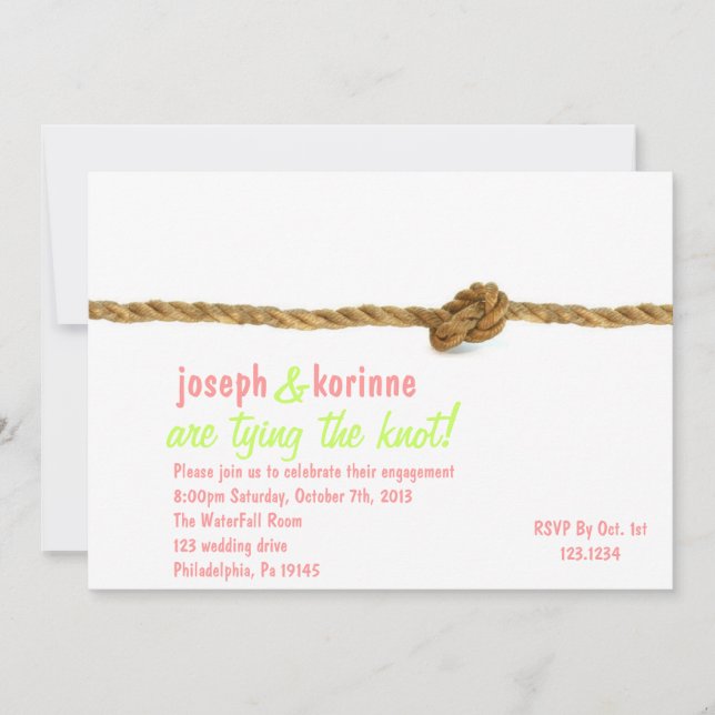 Tying the Knot Engagement Party Invitation (Front)