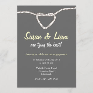 Tying the Knot Engagement Party -yellow & gray Invitation