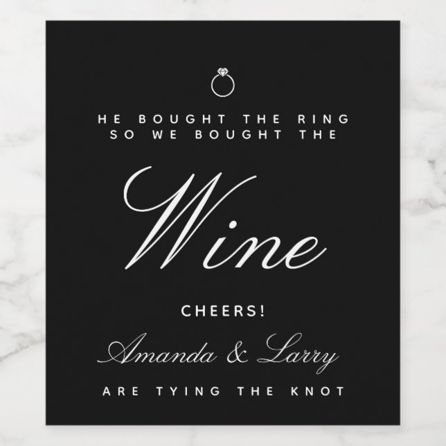 Tying The Knot Engagement Wine Label (Single Label)