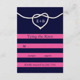 Tying the Knot Fuchsia & Navy RSVP
