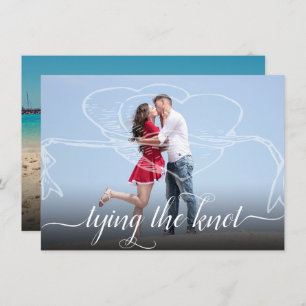 Tying the Knot   Modern Heart Ribbon Wedding Save The Date