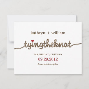 Tying the Knot Modern Save The Date Announcement