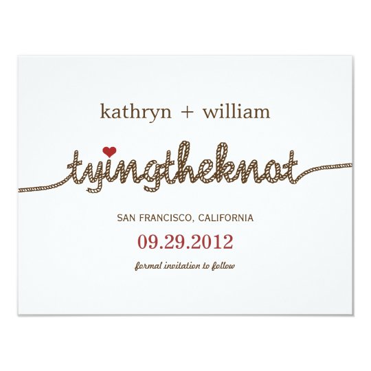 Tying the Knot Modern Save The Date Announcement
