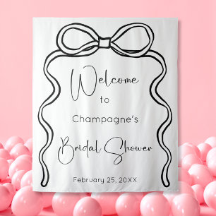 Tying The Knot Modern Script Bridal Shower Welcome Tapestry