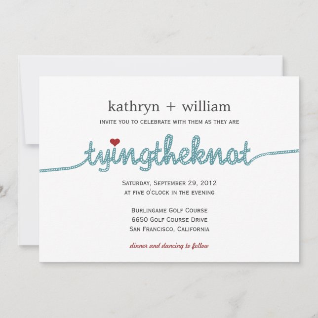 Tying the Knot Modern Wedding Invitation (Front)