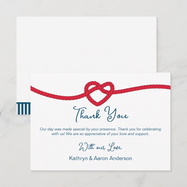 Tying the Knot Nautical Thank You Card (Front/Back)