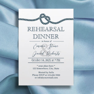 Tying the Knot Nautical Wedding Rehearsal Dinner Invitation