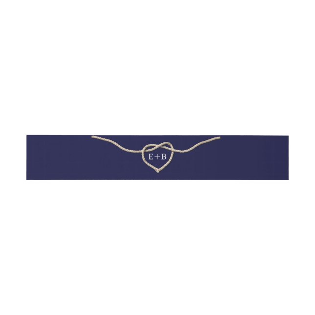 Tying the Knot Navy Belly Band Invitation Belly Band (Flat)