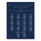 Tying the Knot Navy Nautical Wedding Seating Chart