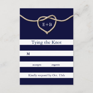 Tying the Knot Navy RSVP Card