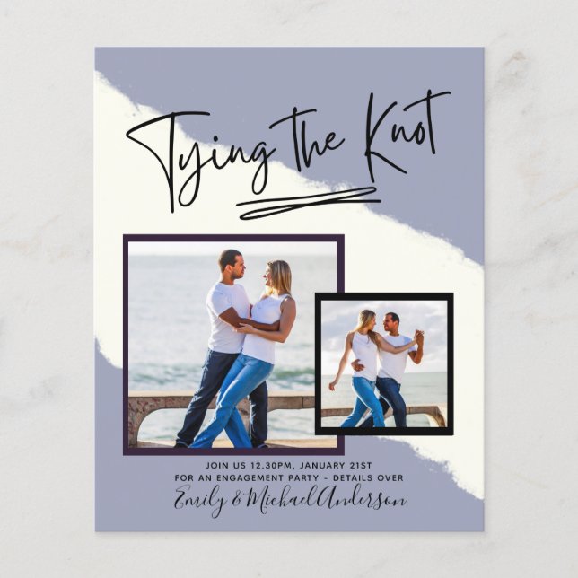 Tying The Knot - Photo Engagement Party Invitation (Front)