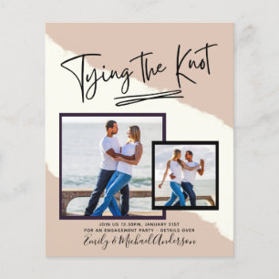 Tying The Knot - Photo Engagement Party Invitation Flyer
