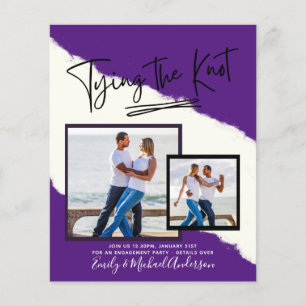 Tying The Knot - Photo Engagement Party Invitation Flyer