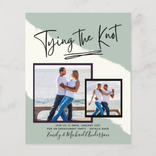 Tying The Knot - Photo Engagement Party Invitation Flyer