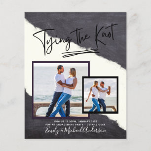 Tying The Knot - Photo Engagement Party Invitation Flyer