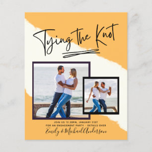 Tying The Knot - Photo Engagement Party Invitation Flyer