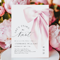 Tying the Knot Pink Bow Bridal Shower Invitation