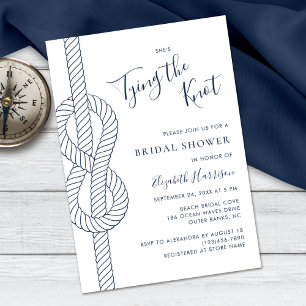 Tying The Knot Rope Nautical Bridal Shower Invitation