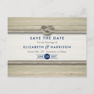 Tying The Knot Rustic Beach Wedding Save The Date Announcement Postcard