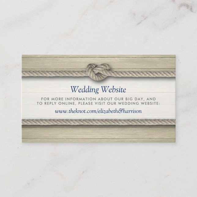 Tying The Knot Rustic Beach Wedding Website Insert (Front)
